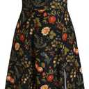 CIDER Plus Size Midi Dress Summer Fruit Patterned Square Neck Puff Sleeve Boho Vacation Casual Midi Dress for Curvy Women (2X, Multicolor)