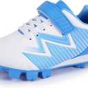Baseball Cleats for Kids - Unisex-Child Rubber Molded Softball Cleat - Boys Girls Outdoor Athletic Shoes (6 Big Kid, Blue)