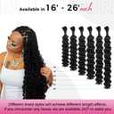Lashey Human Braiding Hair Deep Wave Bulk Human Hair for Braiding 100% Virgin Hair Bulk 100g 2 Bundles/Pack No Weft Human Hair Extensions For Boho Braids Knotless Braid Box Braid Natural Black 18 Inch