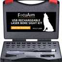 USB Rechargeable Laser Bore Sight Kit with 32 Adapters fit 0.17 to 12GA Calibers, Red/Green Laser Bore Sighter with Button Switch, Hunting Laser Boresighter Kit for Rifles Pistols Handgun