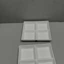 Bruntmor Set of 2 Dinner Serving Tray Dish - 10 x 10 Inch White Ceramic Serving Platter with 4 Compartments - Durable, Decorative Appetizer and Snack Tray for Brunch, Parties, and Dinner Table Display