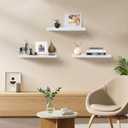Upassion Floating Shelves for Wall Set of 3, 24" White Wall Shelves for Home Decor, Frame Display White Floating Shelf for Living Room, Bedroom, Bathroom, Kitchen
