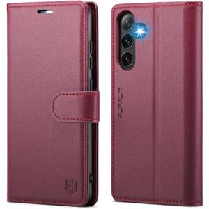 for Samsung Galaxy S24 Plus/S24+ Wallet Case with RFID Blocking Credit Card Holder, PU Leather Folio Flip Kickstand Protective Shockproof Cover Women Men for Samsung S24Plus Phone Case(Red)