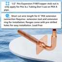 Pack of 10 Copper Stub Out Elbows with Wall Flange Stub Out 1/2-6inch Lengh- Easy to Install, Lead-Free-PEX-B,C Stub Out Accessories,Barb Crimp PEX-B Copper Stub Out Elbow with Wall Flange.