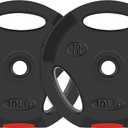 Signature Fitness Vinyl Standard 1-Inch Plate Weight Plate for Strength Training and Weightlifting, 10-Pound, Pair