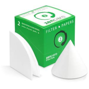 Qualitative Filter Paper 15 cm Quadrant Folded Filter Paper, Qualitative Grade 2 - ZENPORE Slow Flow 150 mm (50 Discs)