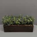 Winlyn 14" Artificial Eucalyptus in Rectangular Wood Planter Box Faux Plants Arrangement Centerpiece Wooden Potted Eucalyptus Plant for Farmhouse Wedding Dining Table Centerpiece Greenery Mantel Dcor