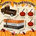 Fall Decorations for Home 7PCS Table Centerpieces, Tabletop Thanksgiving Decor for Tiered Tray Shelf Mantel Office Desk Thanksgiving Autumn Decoration Farmhouse Wood Faux Book Stack and Pumpkin Sign