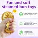 Flashing Dumplings,Soft and Cute Flashing Dumpling Toy,Dumpling Stress-Relieving Ball,Elastic Tabletop Toy,Soft and Squeezable Stress-Relieving Dough (White)