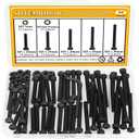 M5 Black Screws, Nuts & Washers Set - 95 Pieces, 12.9 Grade Alloy Steel, Fully Threaded, 30/35/40/45/50mm Hex Socket Head Cap Screws