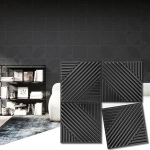 Art3d 33-Pack 3D Wall Panels for Interior Wall Decor, Textured Accent Wall Paneling for Living Room, Bedroom, TV Wall Background, 12"x12" Black