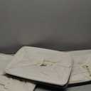 HOdo Home 15.811.89.5 In/3PCS Storage Bins, Fabric Bin with Drawstring Closure and 2 Bold Handles, Collapsible Large Canvas Baskets for Organizing Shelf Nursery Home Closet (White and Grey)