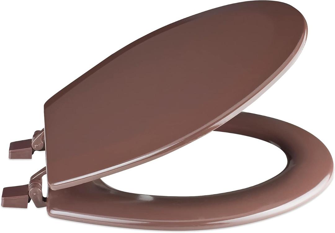 Standard Wood Toilet Seat, Chocolate - 17 Inch - Fits All Standard Size Fixtures - Easy to Install Fantasia by Achim Home Decor