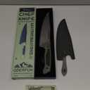 8 Inch Professional Chef Knife with Leather Sheath, Ultra Sharp Kitchen Knife with G10 Handle,Full Tang, Gyuto Style for Home Cooking and Outdoor BBQ, Knives for Men Him Husband