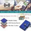 SENDEFN Small Womens Wallet Leather Bifold Card Holder RFID Blocking with Zipper Coin Pocket