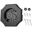 Vinyl Siding Mounting Blocks, Outdoor Siding Mount Kit, Light Mounting Plate with Built-in Electrical Box for 1/2 inch Lap Double - 2Pack, Black