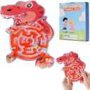 Maze Puzzles Labyrinth Sensory Toy for Children and Teenagers, Gel-Filled Anti-Stress Squishy Dinosaur T. rex Toy, Calming Game Against Stress, Anxiety & ADHD Dinosaur T. rex