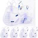 2000mL Catheter Bags for Men, Urine Drainage Bag with Anti-Reflux Chamber, Large Capacity Overnight Urine Collection48" Drainage Tube with Hanging Hook (5 Pack)