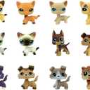 Cat Pack Dog Collie Great Dane Dachshund Cocker Spaniel Mini Pet Toys Sets Animal Figures Collection 2Pcs Random Styles