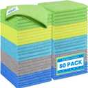 HOMEXCEL Microfiber Cleaning Cloth 50 Pack, 12.5 x 12.5 inch Microfiber Towels for Cars, Ultra Absorbent Car Washing Cloth, Lint Free Streak Free Cleaning Rags for Car, Kitchen, and Window, Multicolor