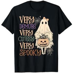 Very Demure Very Cutesy Very Spooky Funny Halloween Ghost T-Shirt,M