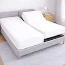 Cottington Lane Split California King Fitted Sheets for Adjustable Beds, Premium Hotel Quality Brushed Microfiber 15 Inch Deep Pocket Two 36 x 84 Bottom Sheets Only, Ultra Soft & Breathable, White