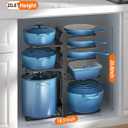 ORDORA Pots and Pans Organizer: under Cabinet, 20.8" Height Heavy Duty 120LBS Pots Pans Organizer Rack for under Cabinet 8-Tier Adjustable for Big Stockpots, Dutch Oven, Cast-iron Pans, Heavy Cookware