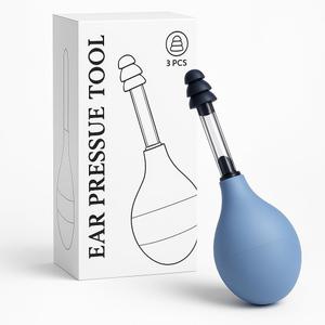 Ear Pressure Relief Suction Device, Migraine and Airplane Ear Relief Products, Inner Ear Pressure Balance Tool, Headache & Tension Reducer with 3 Sizes Earplugs