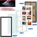 QUTREY 4x6 Black Collage Picture Frames Set of 2, 8 Openings Matted Collage Frame for 4x6 Pictures to Display 16 Multi Photos for Wall, 8 Openings-Plastic-2 Pack