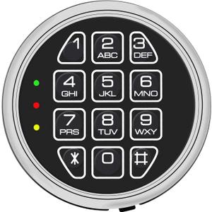 Gun Safe Replacement Lock Chrome Digital Keypad Electronic Lock, Solenoid Safe Lock Mechanism, 14 Pin DIY Safe Lock
