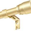 1” Diameter Curtain Rods Itself is 30 to144 inch 1 Pack Fit 30-142 inch, 66 to 120 inch Window with Heavy Duty Adjustable Rod Gold Curtain Splicing Metal Extra Long Curtain Rod for Windows
