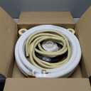 50ft Length Mini Split Line Set 1/4" 3/8" OD Copper Pipes Tubing and 3/8 White PE Thickened Insulated with Flared Nuts for Mini Split Air Conditioner HVAC or Heat Pump for 9000BTU (1/4+3/8 with wires)
