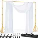 10x10Ft Photography Backdrop Stand - Titanium Gold, Adjustable Backdrop Stand for Parties, Photo Back Drop Stand, Background Support Stand with Carry Bag,Clamp