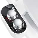 DooLv Hot and Cold Bidet Attachment for Toilet, Ultra-Slim Bidet Attachment Warm Water, Non-Electric Adjustable Pressure Self Cleaning Sprayer Nozzle Control for Posterior, Feminine Wash