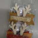 4 Pcs Christmas Hair Clips Xmas Bow Hair Accessories Cute Reindeer Antlers Glitter Sequins Holiday Hairpin Barrettes