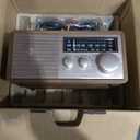 Sangean WR-16SE AM/FM/Bluetooth/Aux-in/USB Phone Charging 45th Anniversary Special Edition Wooden Cabinet Radio (Dark Walnut with Rose Gold)