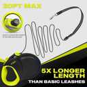 Fida 30ft Upgraded Retractable Dog Leash, Heavy Duty Pet Walking Leash for Medium/Large Breed up to 110 lbs, 360 Tangle-Free Long Retract Dog Lead, Soft Grip, One-Hand Brake, Neon Yellow