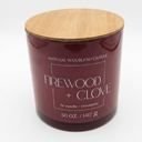 Natural Wax Blend Candle Firewood + Clove, Glass Jar Candle 50 OZ