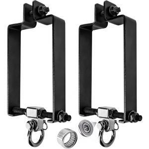 Heavy Duty Swing Hangers with 180 Snap Hooks Metal Swingset Accessories Swing Set Brackets Hardware Swingset Attachments Wooden Sets Playground Porch Outdoor Indoor (Black of 2Pcs)
