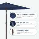 PatioKingdom 11FT Patio Umbrella,Outdoor Umbrella with Push Button Tilt and Crank,Market Table Umbrella with 8 Sturdy Fiberglass Ribs UV Protection