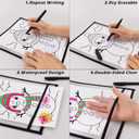 60 Packs Dry-Erase Pockets Bulk Oversized Reusable Dry Erase Pocket Sleeves with 4 Rings, 10x14 Black Ticket Holders, Clear Plastic Sheet Protectors, Teacher School Classroom Supplies