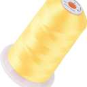 Simthread 5500Yds Embroidery Thread, 5000M High-Yardage 40WT 100% Polyester Thread  170+ Vivid Colors, High-Speed Rated  Compatible with Brother, Singer, Janome & More - Neon Yellow S123
