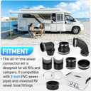 RV and Camper Sewage System Plumbing Connection Kit with Slip Fit Coupling Adapter ＆ Pipe Stand Compatible with 3 inch PVC Pipe RV Sewer Hose and Fittings RV Sewer Adapter, 6 Pcs RV Plumbing and Pipe Stand