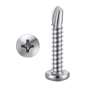 #10 x 3/4" (100 Pack) Stainless Steel Pan Head Self Tapping Screws Phillips Head Self Drilling Screws Sheet Metal Screws, 410 Stainless Steel