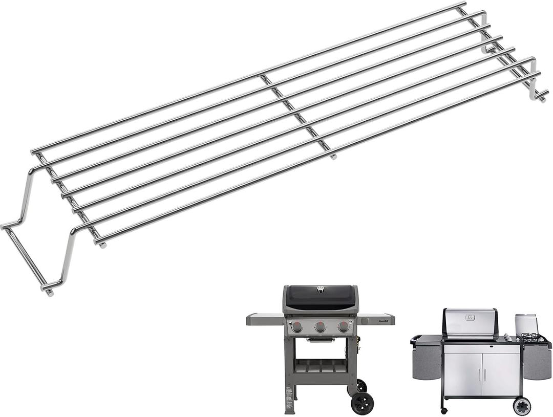 7641 Grill Warming Rack for Weber Spirit I/II 300 Series Gas Grills, for Weber Spirit I/II E-310 E-320 E/S-315 EP/SP-320 with Front Control Knobs Grill Parts for Weber Genesis Silver Gold B/C