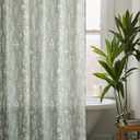 Estmy Green Botanical Linen Shower Curtain for Bathroom 78 Inches Long, Spring Summer Themed Boho Floral Plants Leaves Textured Fabric Shower Curtain Set Modern Farmhosue Vintage Bathroom Decor