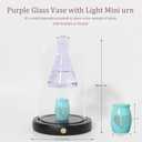 Small urns for Human Ashes,with Wooden Base Light and Glass Flower vase, Mini Cremation Urn,Best Memorial Gifts for Loss of Loved One, Miniature Ashes Holder Tiny Sharing Urn