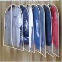 Senvitate 47" Clear Garment Bags for Hanging Clothes,Dustproof Suit Bag for Closet Storage,Transparent Plastic Garment Clothes Suit Cover Bags with Zipper for Coats (5 Pack - Clear 47"), XL
