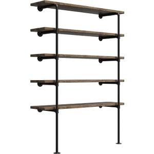 Industrial Retro Wall Mount iron Pipe Shelf,DIY Open Bookshelf,Hung Bracket,Home Improvement Kitchen Shelves,Tool Utility Shelves, Office shelves, bookshelves and bookcases (2Pcs) (12 Deep 2Pcs)