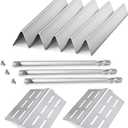 Genesis Grill Parts for Weber E310 E320 E330 EP310 EP320 EP330, 17.5 Flavorizer Bars 7620 Heat Deflector 7622 Burner Tube 62752 for Weber Genesis 300, Grill Replacement Parts for Weber Accessories (Silvery-Repair Set)